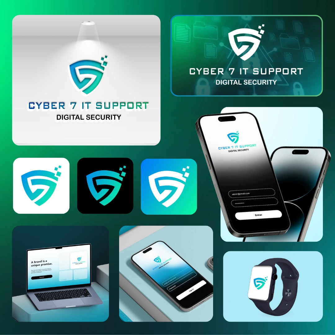 Cyber 7 IT Support Logo Branding Presentation 2
