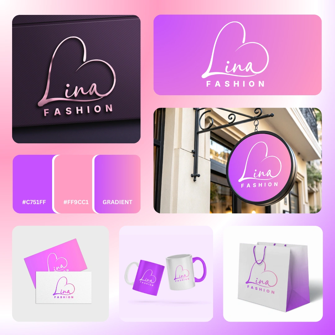 Lina Fashion Logo Branding Presentation
